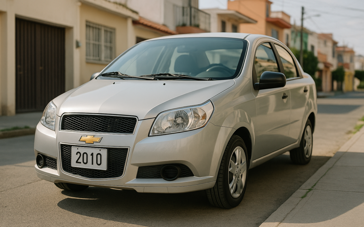 Chevrolet Aveo 2010 usado en excelentes condiciones estacionado en México