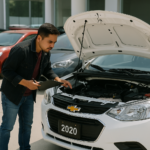 Inspección de Chevrolet Aveo 2020 usado en agencia de autos México