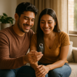 Pareja mexicana revisando la proteccion de su credito automotriz