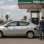 Consumo de gasolina Nissan Versa 2025 en estación de servicio mexicana